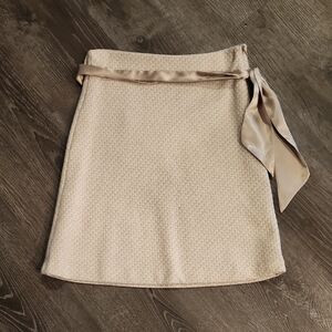 Elegant Creamy Gold Skirt with Satin Tie